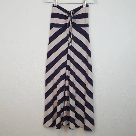 Patagonia Women's Lg Kamala Maxi Skirt Dress Jack Rabbit Stripped Light Sesame - Picture 6 of 8